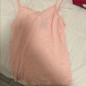 Pink Lace Trim Cami Top